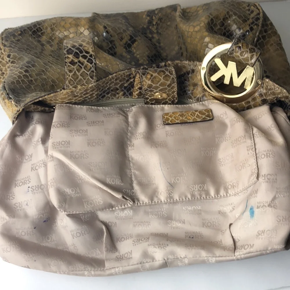 Michael Kors Fulton Snake Shoulder Bag